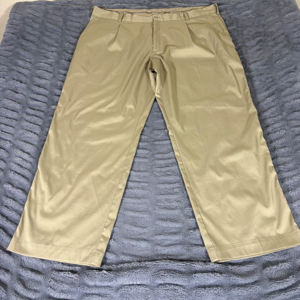Nike Golf Tour Performance Dri-FIT Pleated Khaki Pants Mens 42x30 Tan Stretch